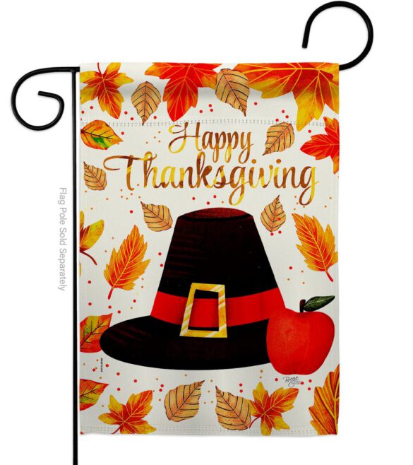 Capotain Thanksgiving - Thanksgiving Fall Vertical Impressions Decorative Flags HG113109 Made In USA