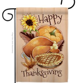 Happy Thanksgiving Feast - Thanksgiving Fall Vertical Impressions Decorative Flags HG137076 Made In USA