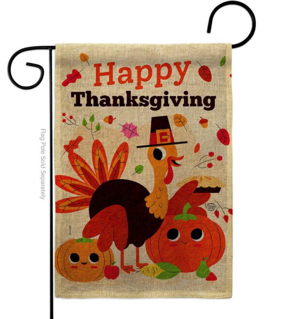 Give Thanks Turkey - Thanksgiving Fall Vertical Impressions Decorative Flags HG190006 Made In USA - Image 13