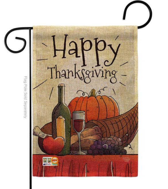 Happy Thanksgiving Feast - Thanksgiving Fall Vertical Impressions Decorative Flags HG192045 Made In USA - Image 8
