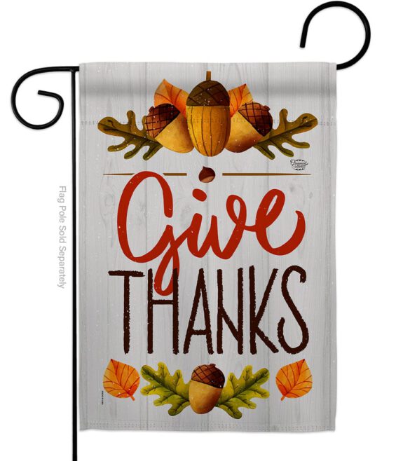 Give Thanks - Thanksgiving Fall Vertical Impressions Decorative Flags HG192137 Made In USA