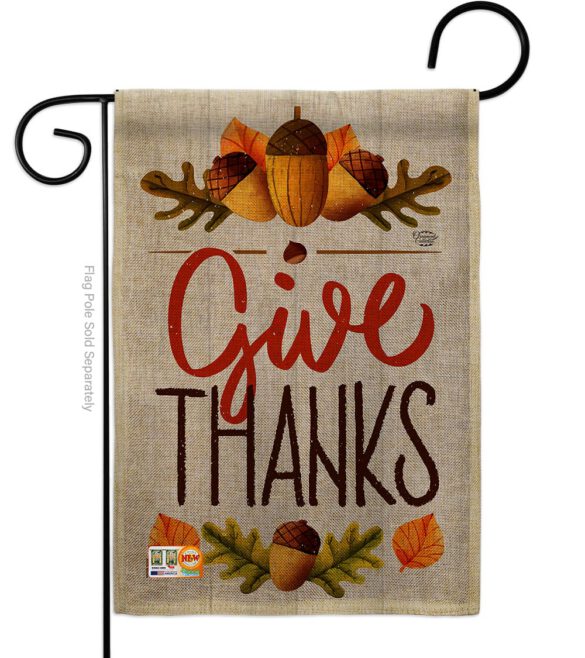 Give Thanks - Thanksgiving Fall Vertical Impressions Decorative Flags HG192137 Made In USA - Image 8