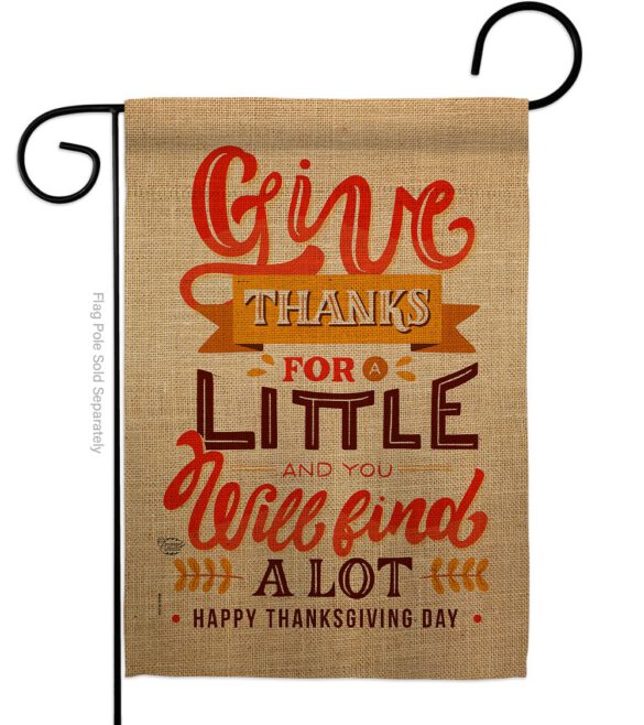 Give Thanks - Thanksgiving Fall Vertical Impressions Decorative Flags HG192254 Made In USA