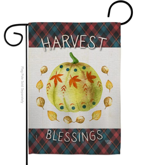 Colorful Pumpkin Thanksgiving - Thanksgiving Fall Vertical Impressions Decorative Flags HG192272 Made In USA