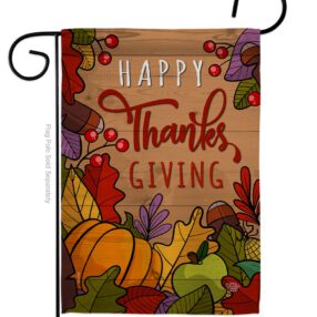 Happy Thanks Giving - Thanksgiving Fall Vertical Impressions Decorative Flags HG192294 Made In USA