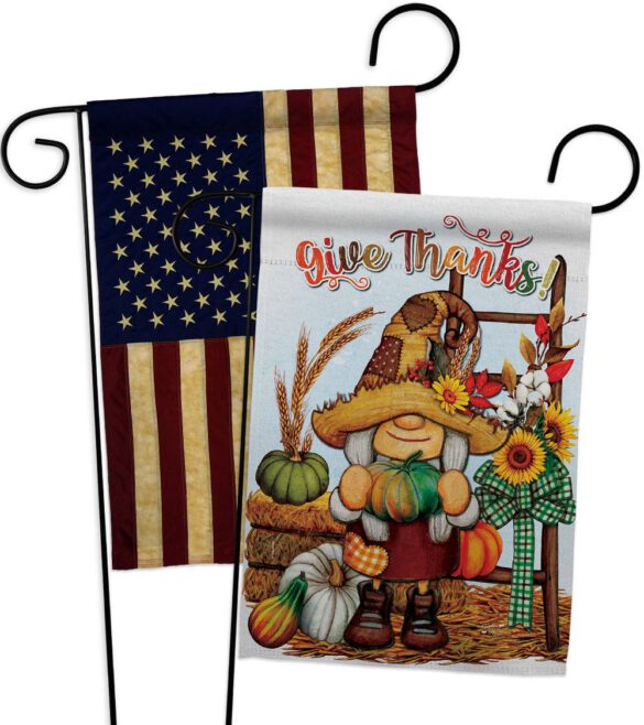 Give Thanks - Thanksgiving Fall Vertical Impressions Decorative Flags HG130417 Made In USA - Image 7