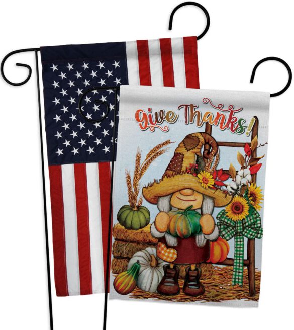 Give Thanks - Thanksgiving Fall Vertical Impressions Decorative Flags HG130417 Made In USA - Image 9