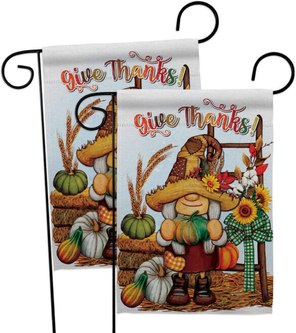 Give Thanks - Thanksgiving Fall Vertical Impressions Decorative Flags HG130417 Made In USA - Image 11