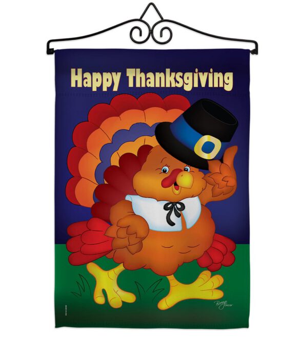 Happy Thanksgiving Turkey - Thanksgiving Fall Vertical Impressions Decorative Flags HG113037 Made In USA - Image 7