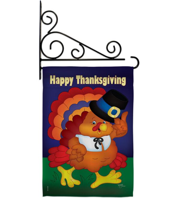 Happy Thanksgiving Turkey - Thanksgiving Fall Vertical Impressions Decorative Flags HG113037 Made In USA - Image 11