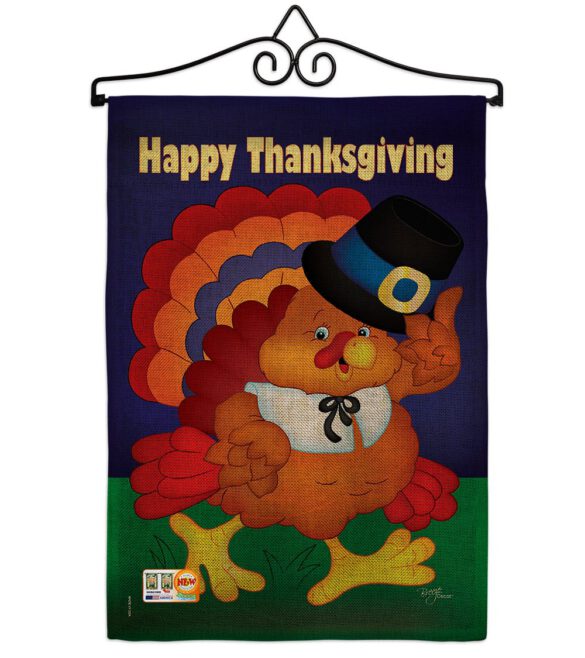 Happy Thanksgiving Turkey - Thanksgiving Fall Vertical Impressions Decorative Flags HG113037 Made In USA - Image 10