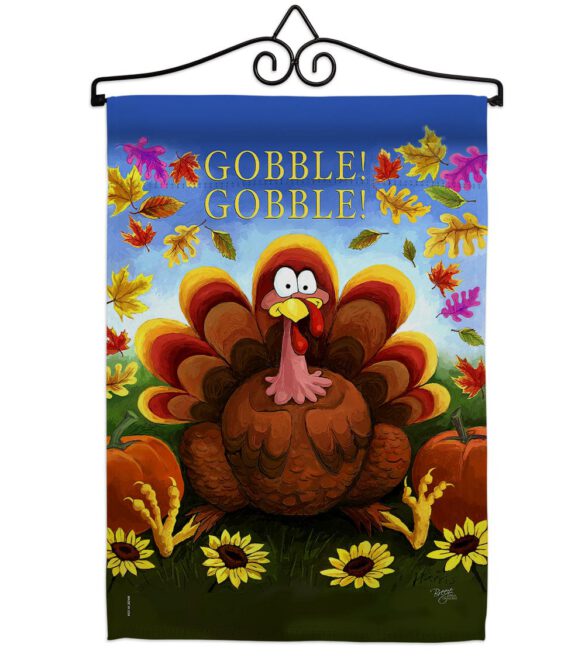 Gobble - Thanksgiving Fall Vertical Impressions Decorative Flags HG113051 Made In USA - Image 7