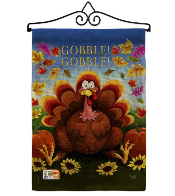Gobble - Thanksgiving Fall Vertical Impressions Decorative Flags HG113051 Made In USA - Image 10