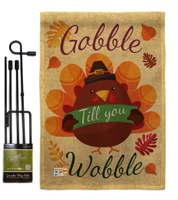 Gobble Till you Wabble - Thanksgiving Fall Vertical Impressions Decorative Flags HG113063 Made In USA - Image 9