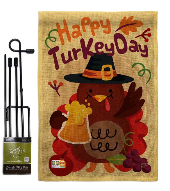 Happy Turkey Day - Thanksgiving Fall Vertical Impressions Decorative Flags HG113065 Made In USA - Image 9