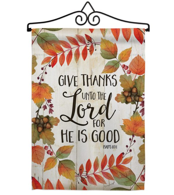 Give Thanks Unto the Lord - Thanksgiving Fall Vertical Impressions Decorative Flags HG113069 Made In USA - Image 7