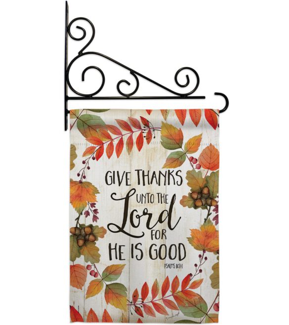 Give Thanks Unto the Lord - Thanksgiving Fall Vertical Impressions Decorative Flags HG113069 Made In USA - Image 11