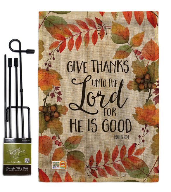 Give Thanks Unto the Lord - Thanksgiving Fall Vertical Impressions Decorative Flags HG113069 Made In USA - Image 9