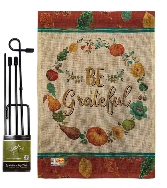 Be Grateful - Thanksgiving Fall Vertical Impressions Decorative Flags HG113071 Made In USA - Image 10