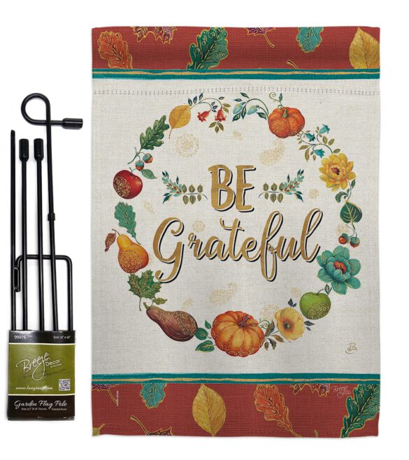 Be Grateful - Thanksgiving Fall Vertical Impressions Decorative Flags HG113071 Made In USA - Image 5