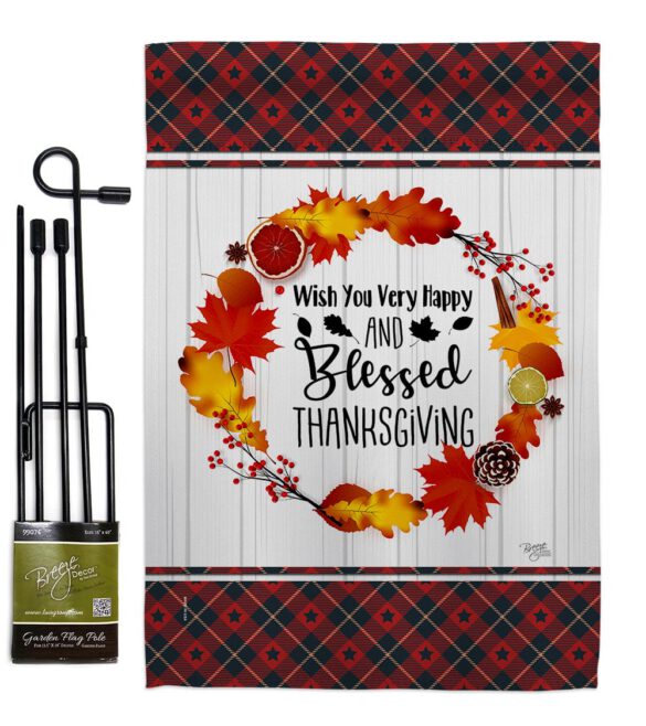 Blessed Thanksgiving - Thanksgiving Fall Vertical Impressions Decorative Flags HG113085 Made In USA - Image 4