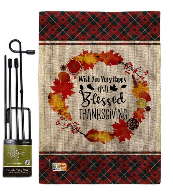 Blessed Thanksgiving - Thanksgiving Fall Vertical Impressions Decorative Flags HG113085 Made In USA - Image 12