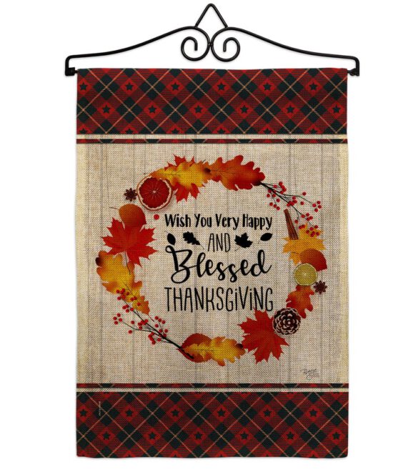 Blessed Thanksgiving - Thanksgiving Fall Vertical Impressions Decorative Flags HG113085 Made In USA - Image 13