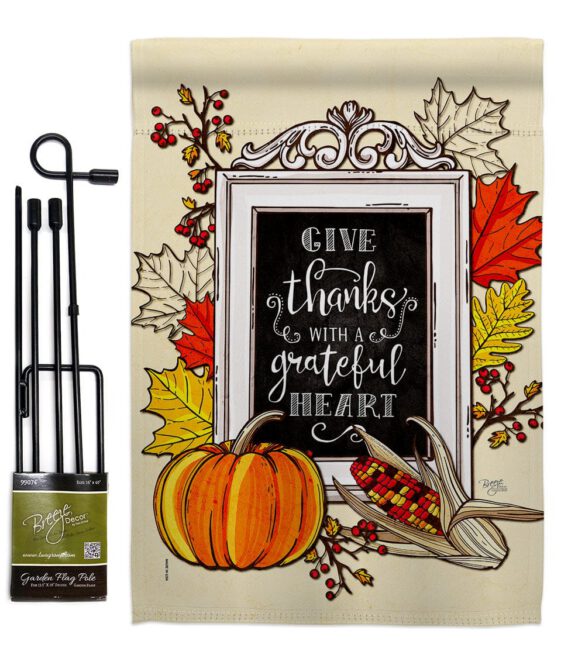 Grateful Heart - Thanksgiving Fall Vertical Impressions Decorative Flags HG113113 Made In USA - Image 4