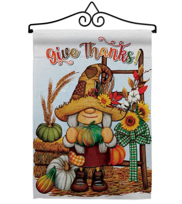 Give Thanks - Thanksgiving Fall Vertical Impressions Decorative Flags HG130417 Made In USA - Image 16