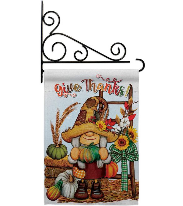 Give Thanks - Thanksgiving Fall Vertical Impressions Decorative Flags HG130417 Made In USA - Image 17