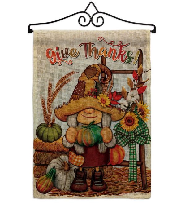 Give Thanks - Thanksgiving Fall Vertical Impressions Decorative Flags HG130417 Made In USA - Image 37