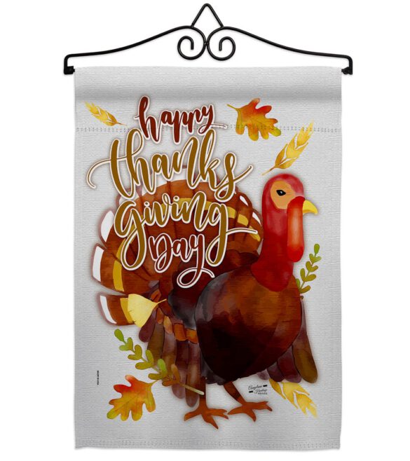 Happy Thanksgiving Turkey - Thanksgiving Fall Vertical Impressions Decorative Flags HG137075 Made In USA - Image 7