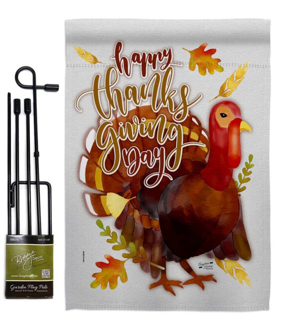 Happy Thanksgiving Turkey - Thanksgiving Fall Vertical Impressions Decorative Flags HG137075 Made In USA - Image 4
