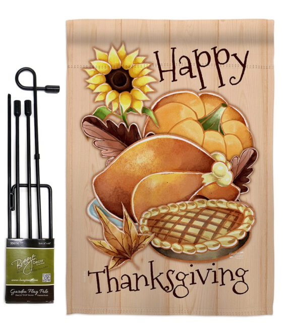 Happy Thanksgiving Feast - Thanksgiving Fall Vertical Impressions Decorative Flags HG137076 Made In USA - Image 4