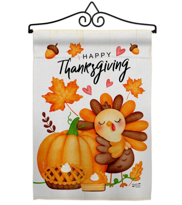 Happy Cute Turkey - Thanksgiving Fall Vertical Impressions Decorative Flags HG137629 Made In USA - Image 7
