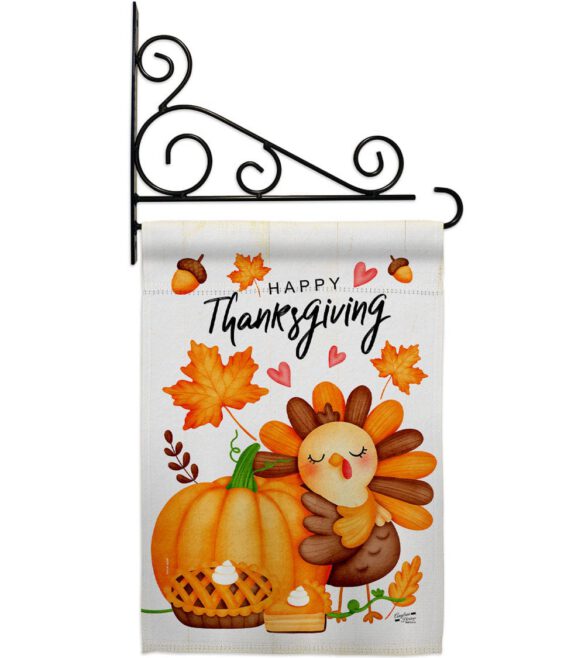 Happy Cute Turkey - Thanksgiving Fall Vertical Impressions Decorative Flags HG137629 Made In USA - Image 8