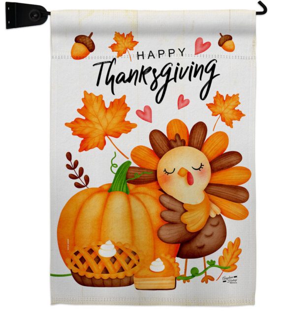 Happy Cute Turkey - Thanksgiving Fall Vertical Impressions Decorative Flags HG137629 Made In USA - Image 9