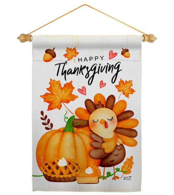 Happy Cute Turkey - Thanksgiving Fall Vertical Impressions Decorative Flags HG137629 Made In USA - Image 10