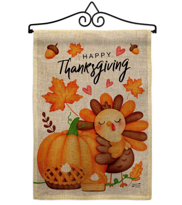 Happy Cute Turkey - Thanksgiving Fall Vertical Impressions Decorative Flags HG137629 Made In USA - Image 19