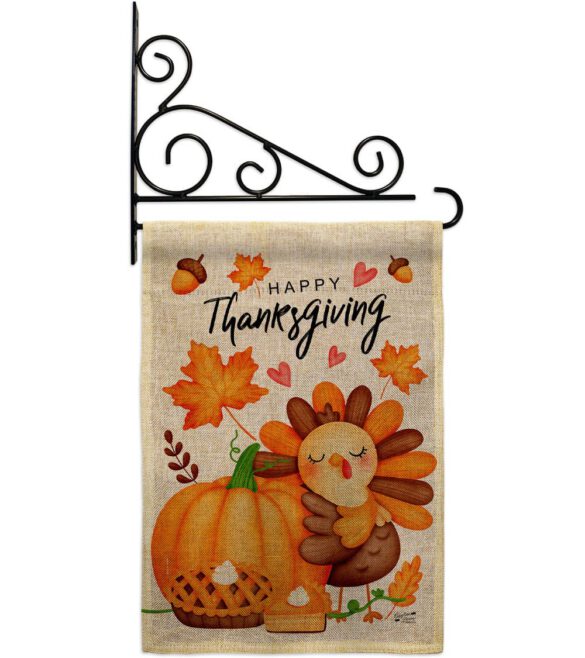 Happy Cute Turkey - Thanksgiving Fall Vertical Impressions Decorative Flags HG137629 Made In USA - Image 20