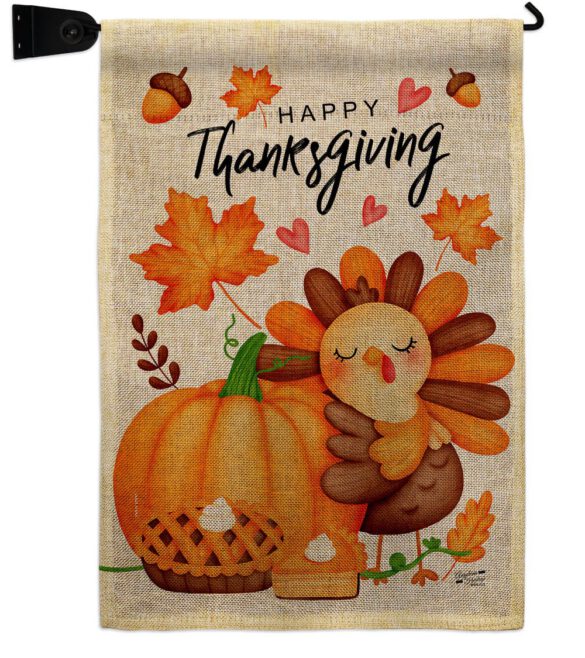 Happy Cute Turkey - Thanksgiving Fall Vertical Impressions Decorative Flags HG137629 Made In USA - Image 21