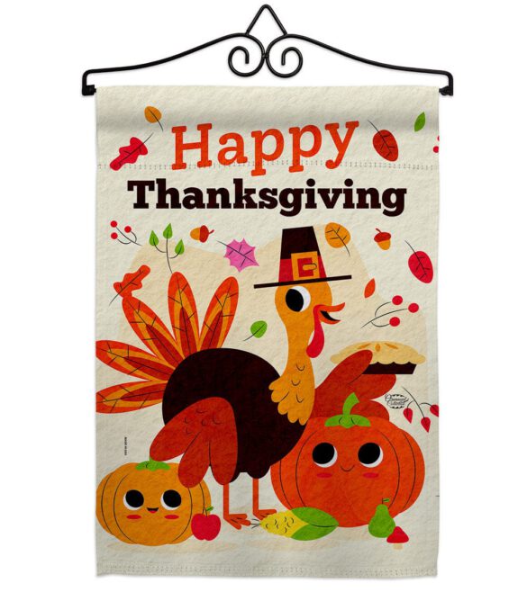 Give Thanks Turkey - Thanksgiving Fall Vertical Impressions Decorative Flags HG190006 Made In USA - Image 7