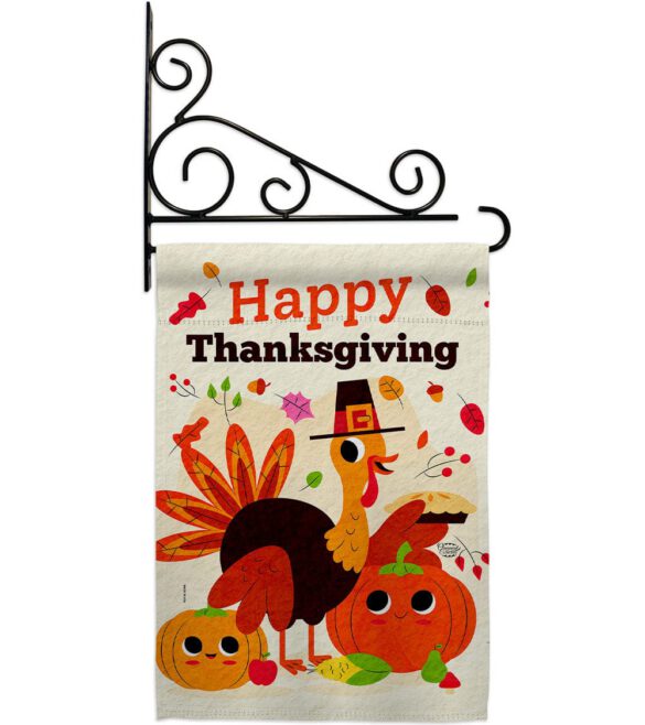 Give Thanks Turkey - Thanksgiving Fall Vertical Impressions Decorative Flags HG190006 Made In USA - Image 8