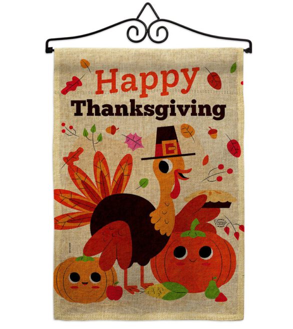 Give Thanks Turkey - Thanksgiving Fall Vertical Impressions Decorative Flags HG190006 Made In USA - Image 19