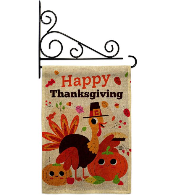Give Thanks Turkey - Thanksgiving Fall Vertical Impressions Decorative Flags HG190006 Made In USA - Image 20