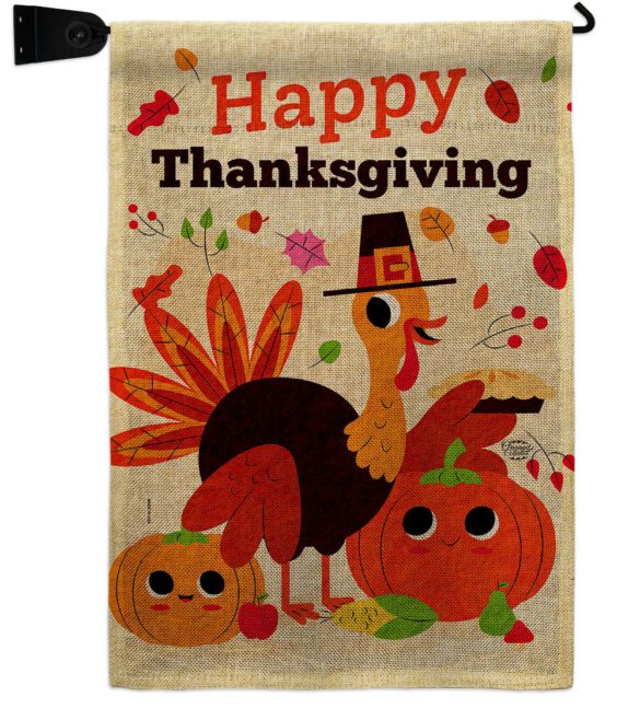 Give Thanks Turkey - Thanksgiving Fall Vertical Impressions Decorative Flags HG190006 Made In USA - Image 21