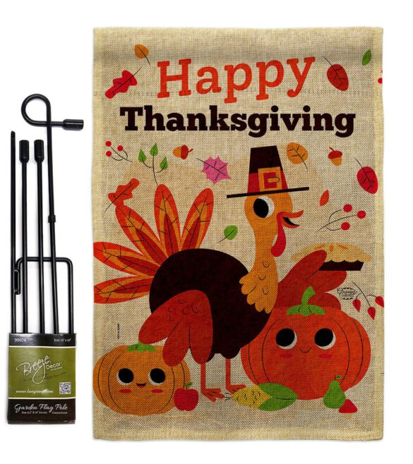 Give Thanks Turkey - Thanksgiving Fall Vertical Impressions Decorative Flags HG190006 Made In USA - Image 16