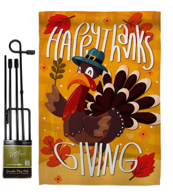 Happy Thanksgiving Turkey - Thanksgiving Fall Vertical Impressions Decorative Flags HG192043 Made In USA - Image 4