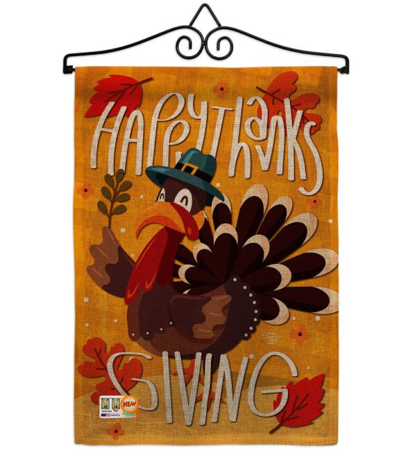 Happy Thanksgiving Turkey - Thanksgiving Fall Vertical Impressions Decorative Flags HG192043 Made In USA - Image 10