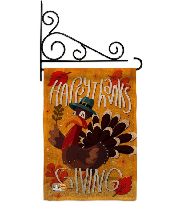 Happy Thanksgiving Turkey - Thanksgiving Fall Vertical Impressions Decorative Flags HG192043 Made In USA - Image 12